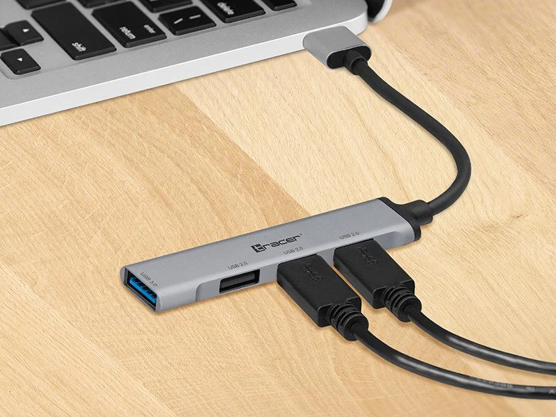 TRACER USB 3.0. 4 prievadų šakotuvas. 1x3,0 3x2,0 ALU
