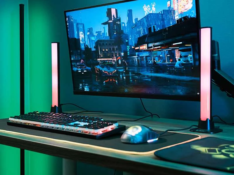 Sieninis šviestuvas TRACER Smart Desk RGB Tuya App lempų rinkinys