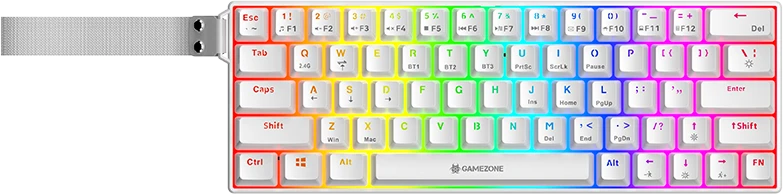 Klaviatūra mechaninė Tracer GAMEZONE SIGMA 63 RF (2.4+BT) Baltas