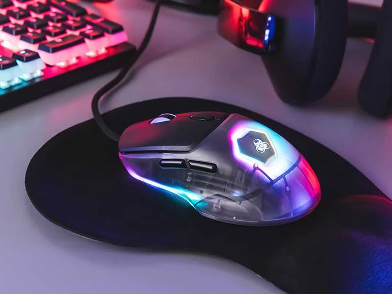 Pelė Myszka žaidimams Tracer GameZone NEON su laidu 12400 dpi optinė juoda