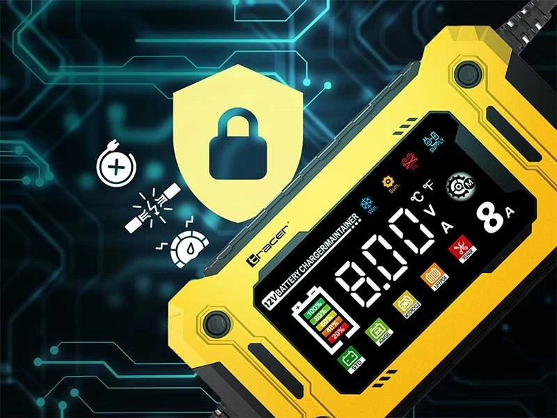 Tracer 12V 8A DT128 įkroviklis su LCD ekranu