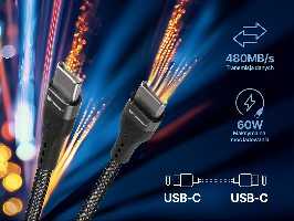 Kabelis TRACER Typ C - Typ C 1m BK