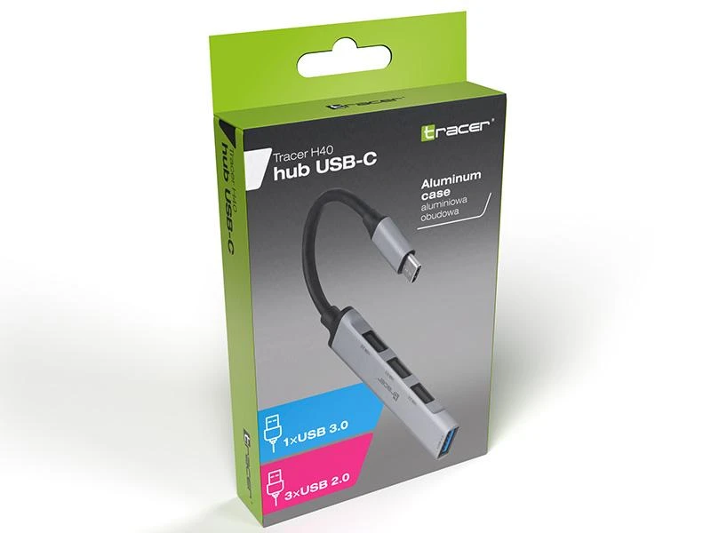 TRACER USB 3.0 H40 4 jungtys. USB-C hub
