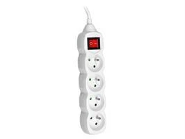 TRACER PowerCord 3.0m 4 lizdų jungiklis baltas prailginimo laidas