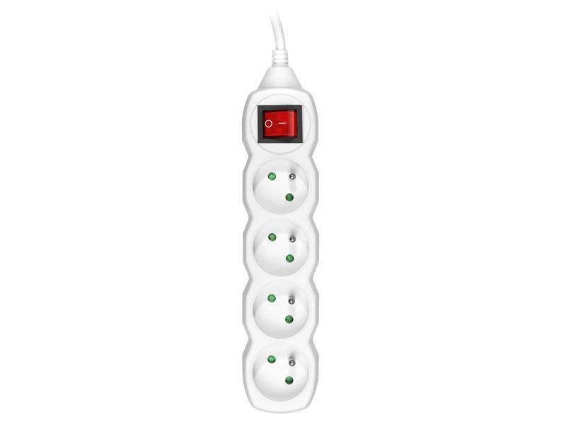 TRACER PowerCord 3.0m 4 lizdų jungiklis baltas prailginimo laidas