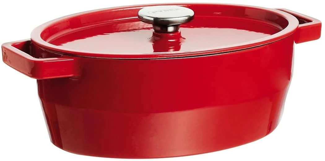 Pyrex Ketaus puodas 29cm 3,8l SLOWCOOK ovalus raudonas