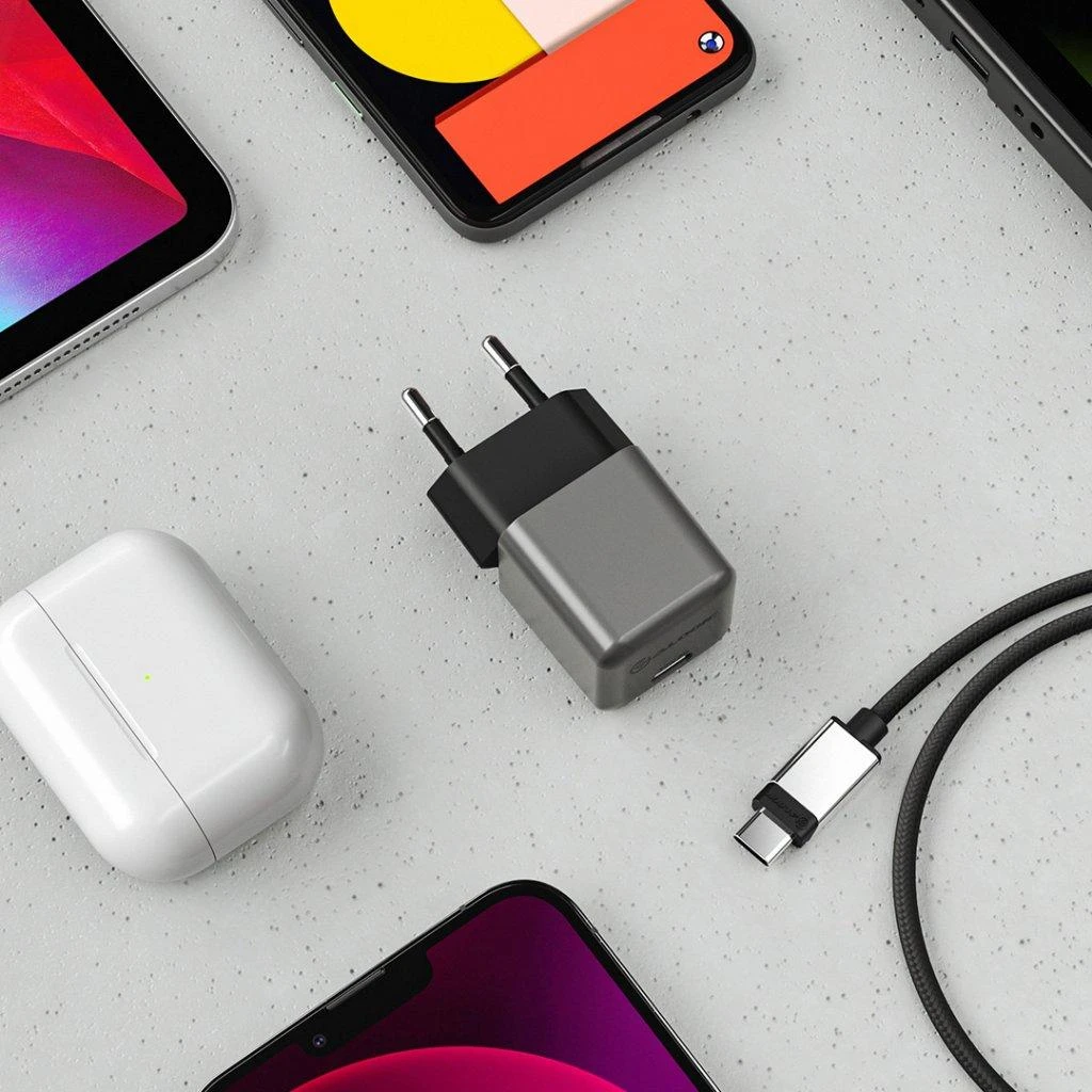 Įkroviklis Alogic Rapid Power mini USB-C PD GaN 1x USB-C 30W Pilka (WCG1X30SGR-EU)