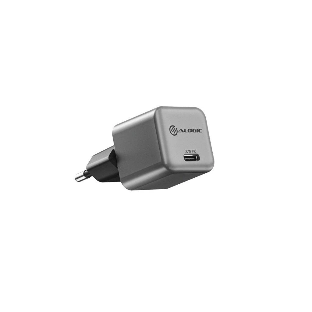 Įkroviklis Alogic Rapid Power mini USB-C PD GaN 1x USB-C 30W Pilka (WCG1X30SGR-EU)