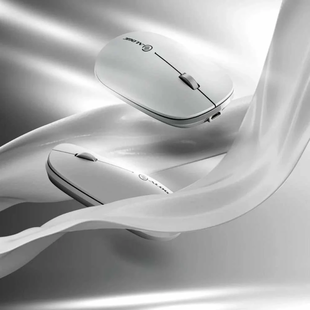 ALOGIC Echelon Bluetooth USB-C įkraunama 4 klavišų pelė – balta