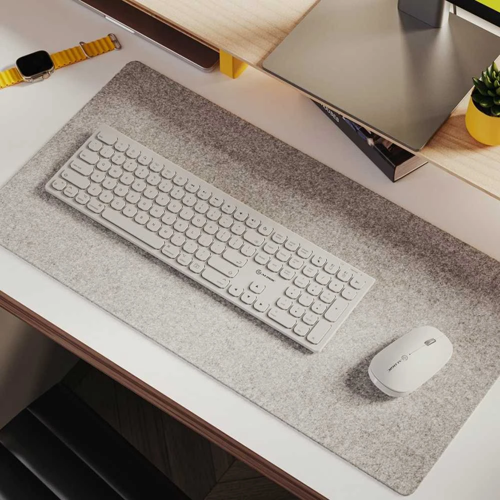 ALOGIC Echelon USB-C įkraunama „Bluetooth“ pilno dydžio klaviatūra su šiaurės šalių išdėstymu – balta