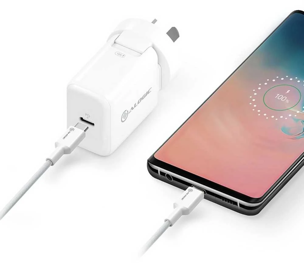 USB kabelis Alogic USB-A - USB-C 1 m Baltas (ELPCC201-WH)