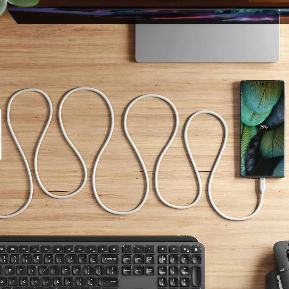 USB kabelis Alogic USB-C - USB-C 1m Baltas (ELSI5U2CCWH1)