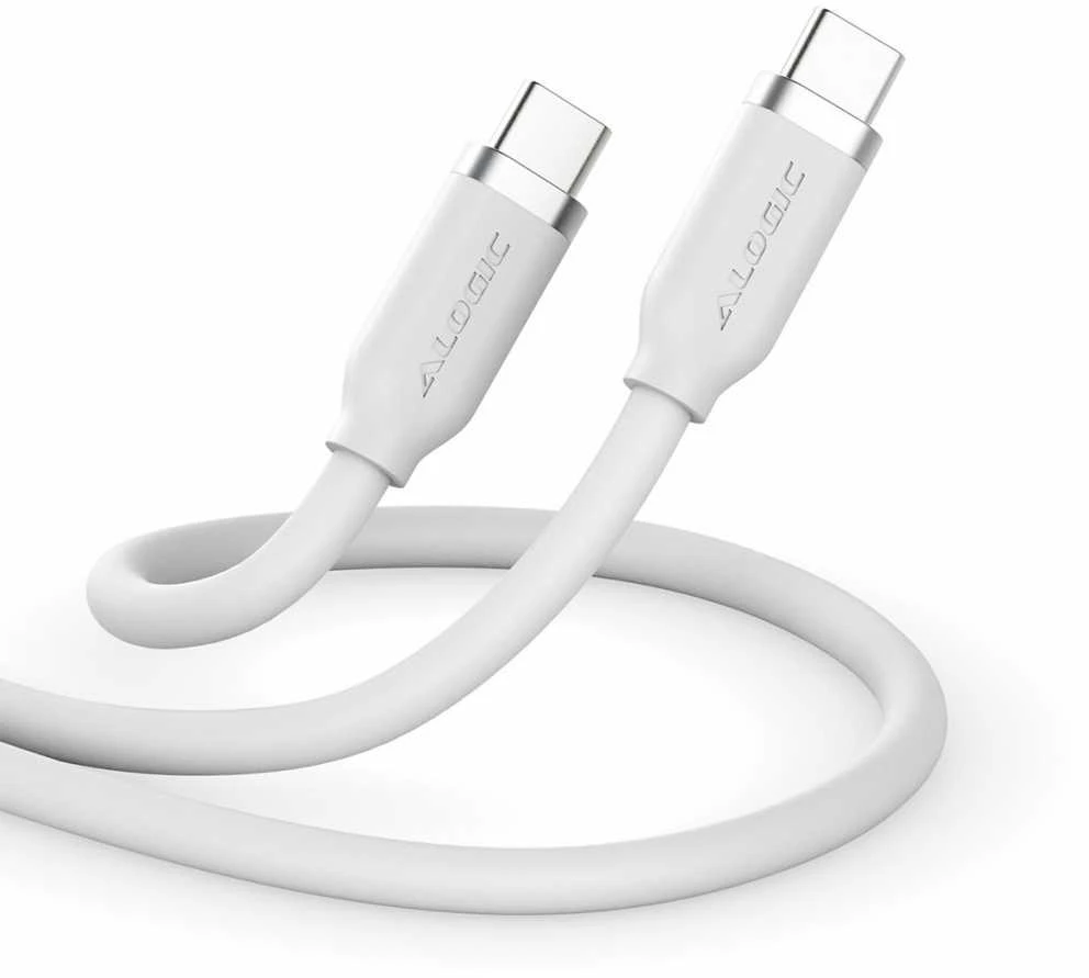 USB kabelis Alogic USB-C - USB-C 1m Baltas (ELSI5U2CCWH1)