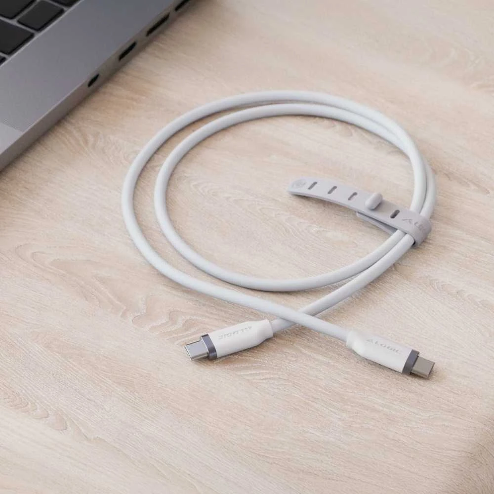 USB kabelis Alogic USB-C - USB-C 1m Baltas (ELSI5U2CCWH1)