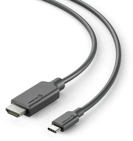 Kabelis USB Alogic Adapteris Typ C - HDMI 4K 60 Hz 1 m Juodas (EL2UCHD-01)