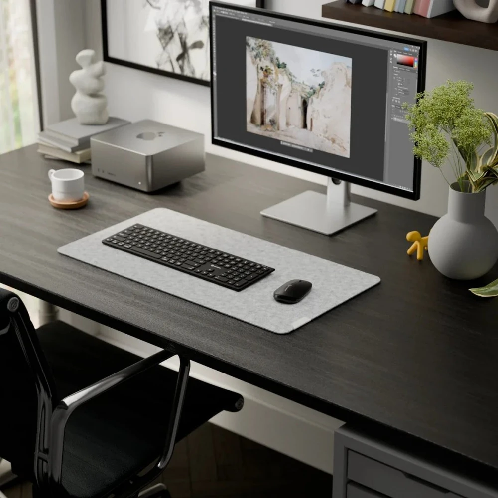 ALOGIC Premium Felt desk mat - 73x37cm - Light Pilkas