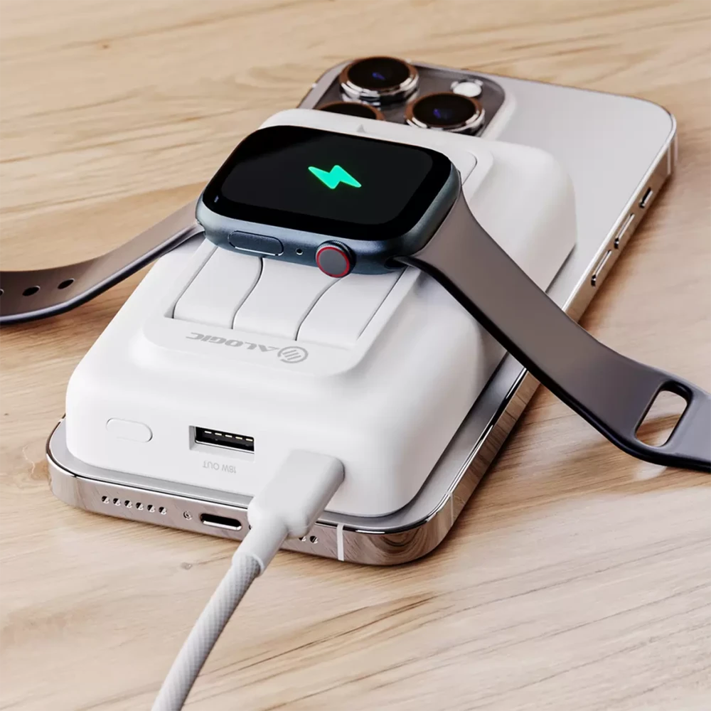 „Alogic Lift 4-in-1“ belaidis įkroviklis, 10000 mAh, su „MagSafe“