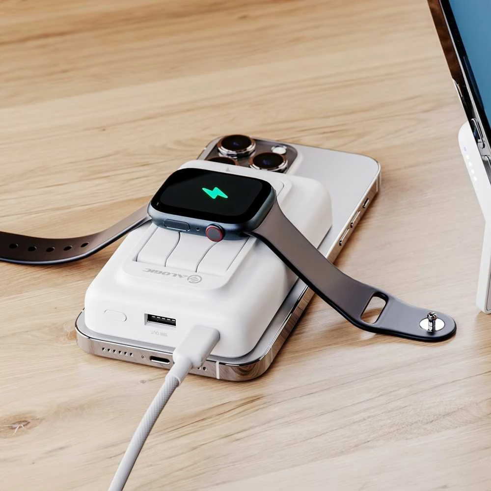 „Alogic Lift 4-in-1“ belaidis įkroviklis, 10000 mAh, su „MagSafe“