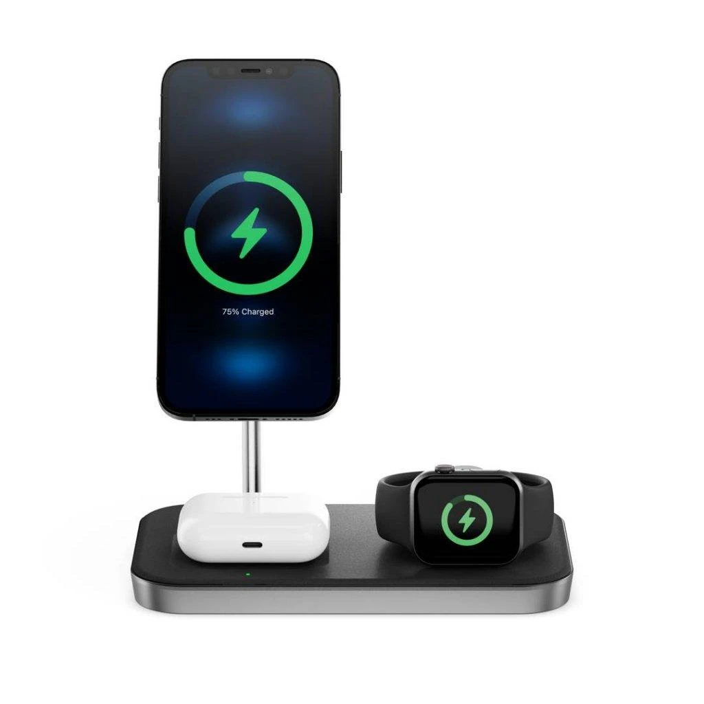 „Alogic MagSpeed 3-in-1“ belaidė įkrovimo stotelė – kosminė pilka