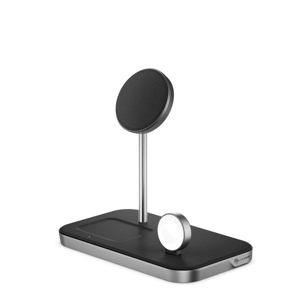„Alogic MagSpeed 3-in-1“ belaidė įkrovimo stotelė – kosminė pilka