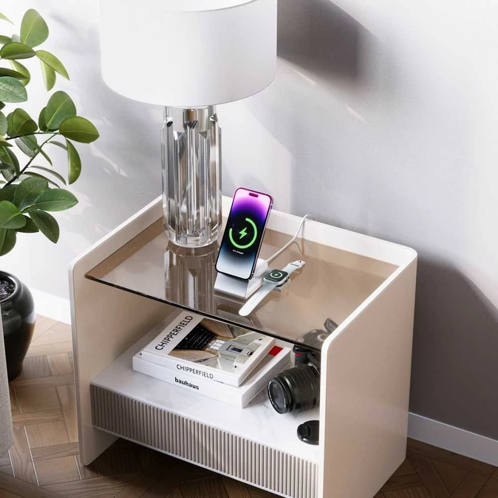 ALOGIC Matrix 3 viename magnetinis įkrovimo dokas su Apple Watch įkrovikliu – baltas