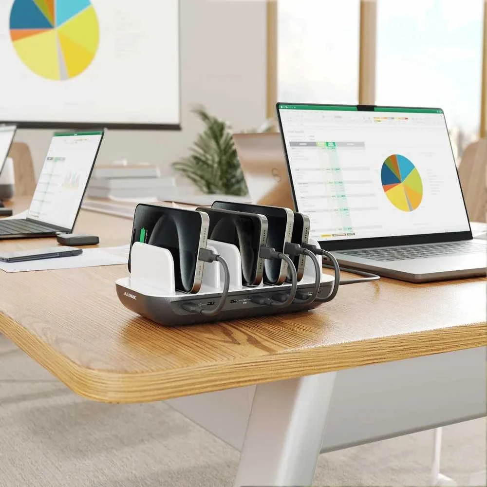 ALOGIC Powerfin 7 prievadų USB-C darbalaukio įkrovimo stotelė