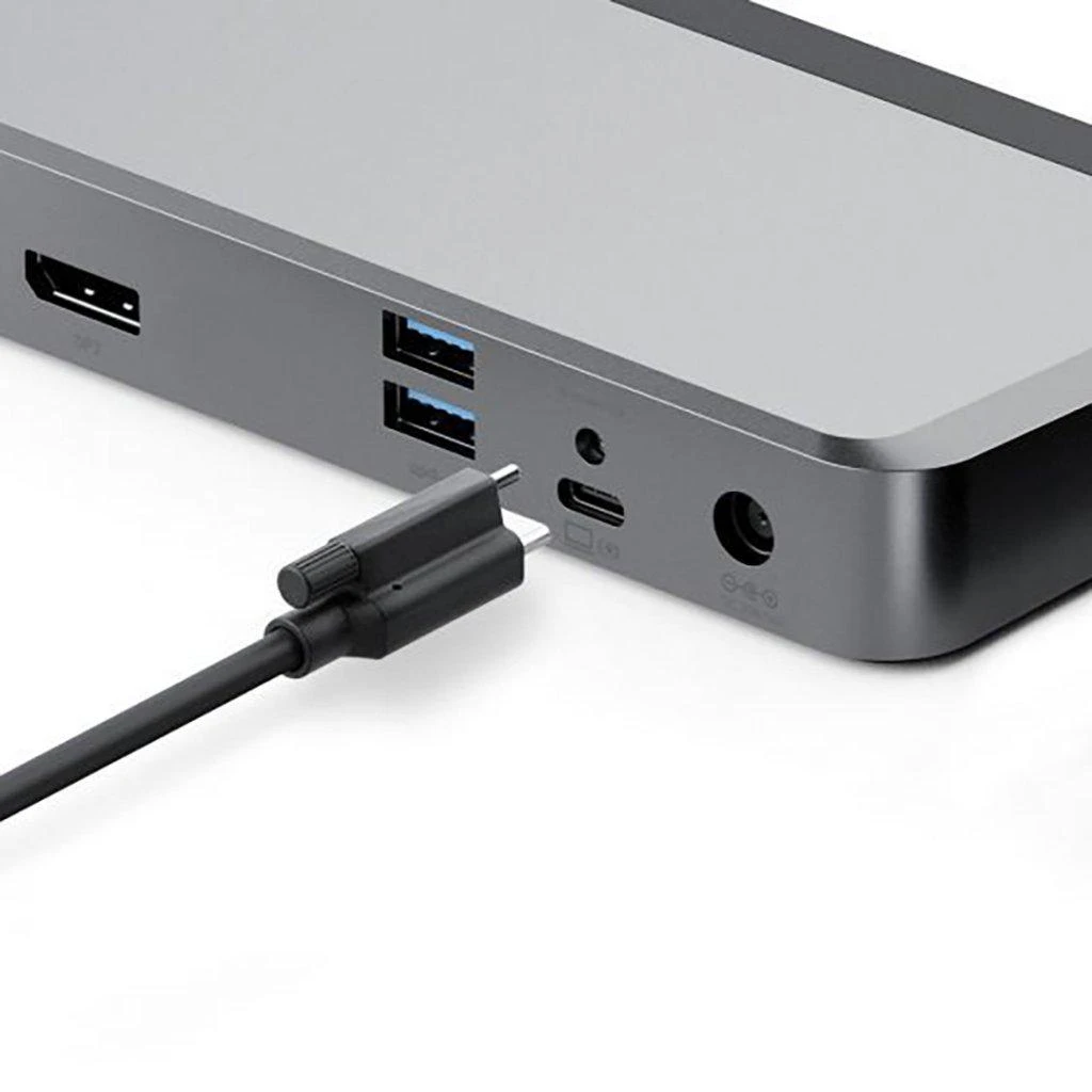 Alogic DX2 USB-C stotelė su jungčių vaizdu