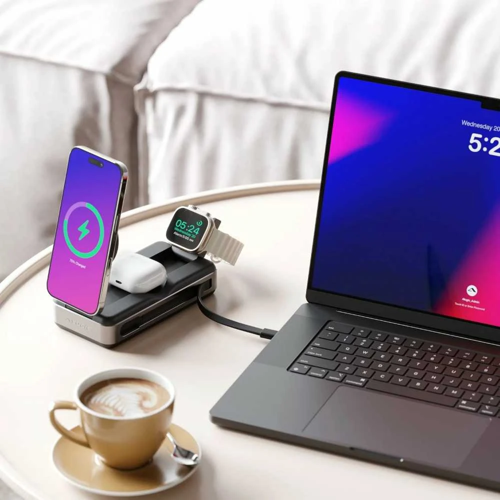 „Alogic Roam 6-in-1“ išorinė baterija, 21 000 mAh, su Qi2 + 100 W USB-C