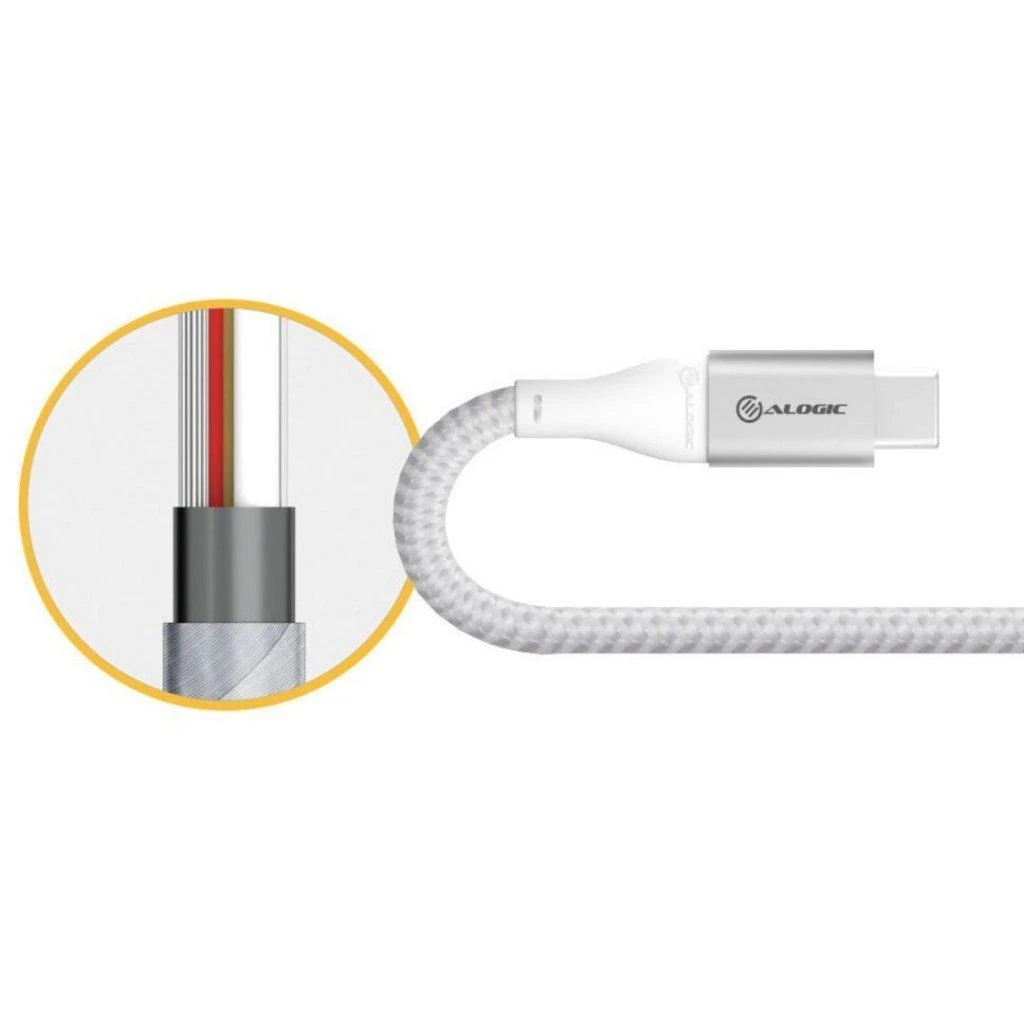 Kabelis USB Alogic Typ C -A M/M 0,3 m USB 2.0 480 Mbps 3A Sidabrinė (ULCA2030-SLV)