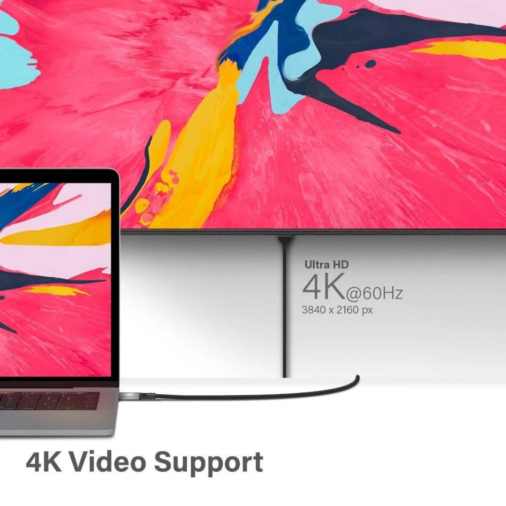 „Alogic“ 1 m „Ultra USB-C“ (vyriškas) ir HDMI (vyriškas) kabelis – 4K @60Hz – 1 m – A tipo HDMI (standartinis) – C tipo USB – Vyriškas – Vyriškas – Tiesus