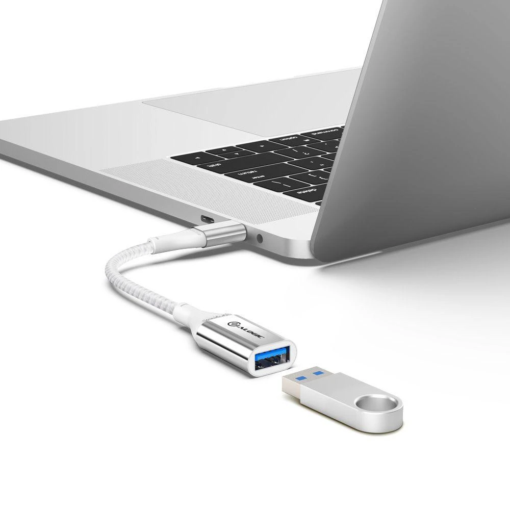USB adapteris Alogic USB-A - USB-C, pilkas (ULCAA-SGR)