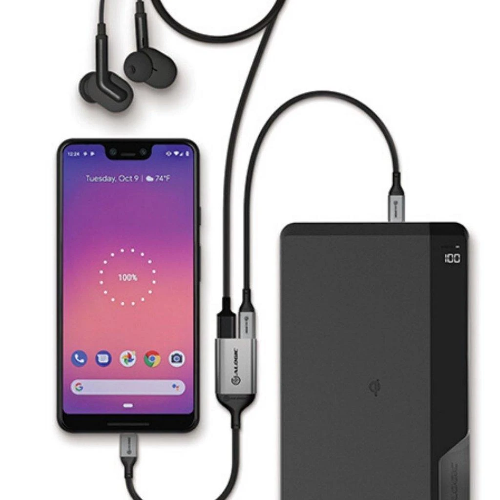 Adapteris USB Alogic UL2CAPW-SGR USB-C - USB-C x2 Sidabrinė (UL2CAPW-SGR)