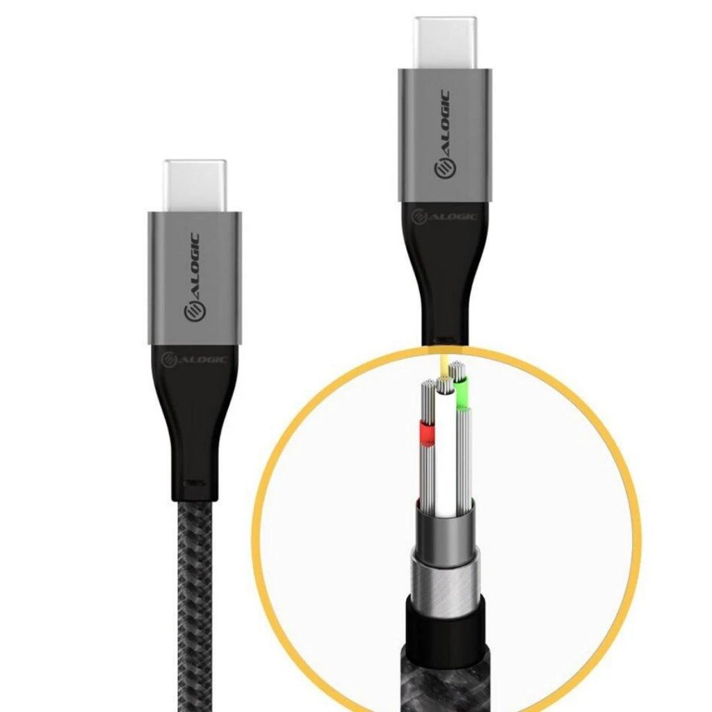 Alogic USB 2.0 Datenkabel Typ C -C M/M 5A 480 Mbps 1,5 m, gr