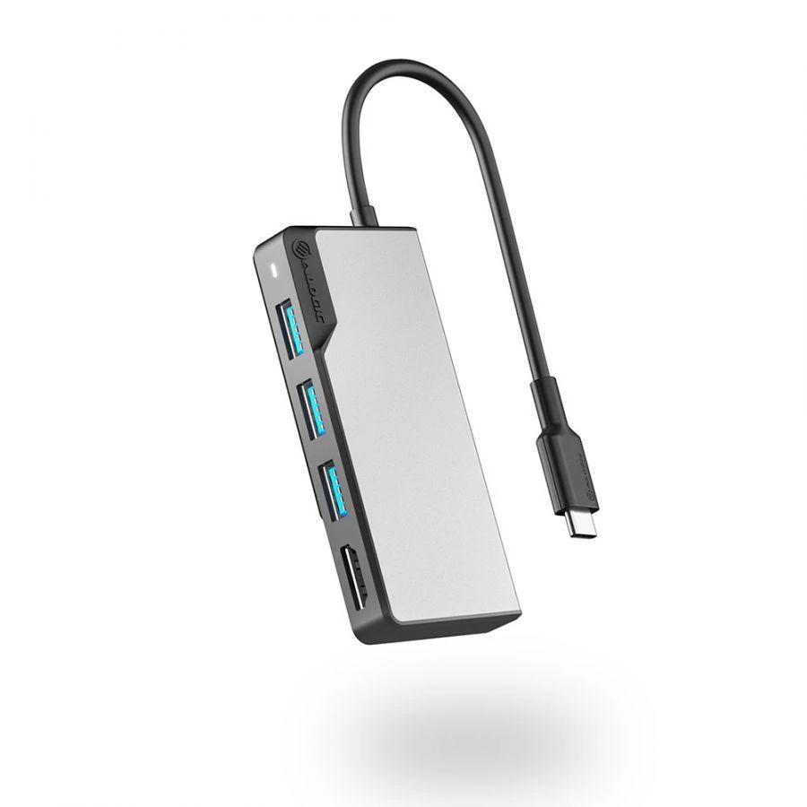 Alogic Fusion Core USB-C 5 prievadų šakotuvas, pilkos spalvos