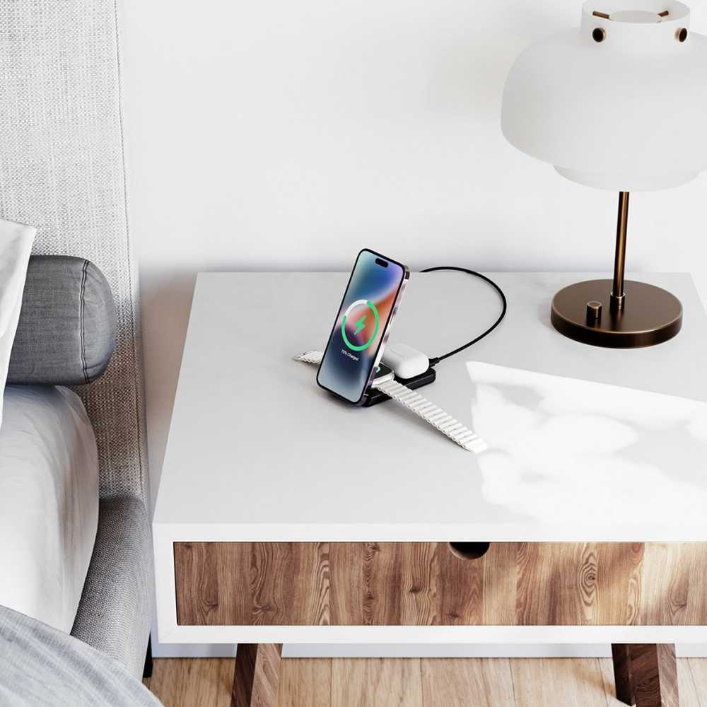ALOGIC YOGA 3 viename belaidis įkrovimo stovas – juodas