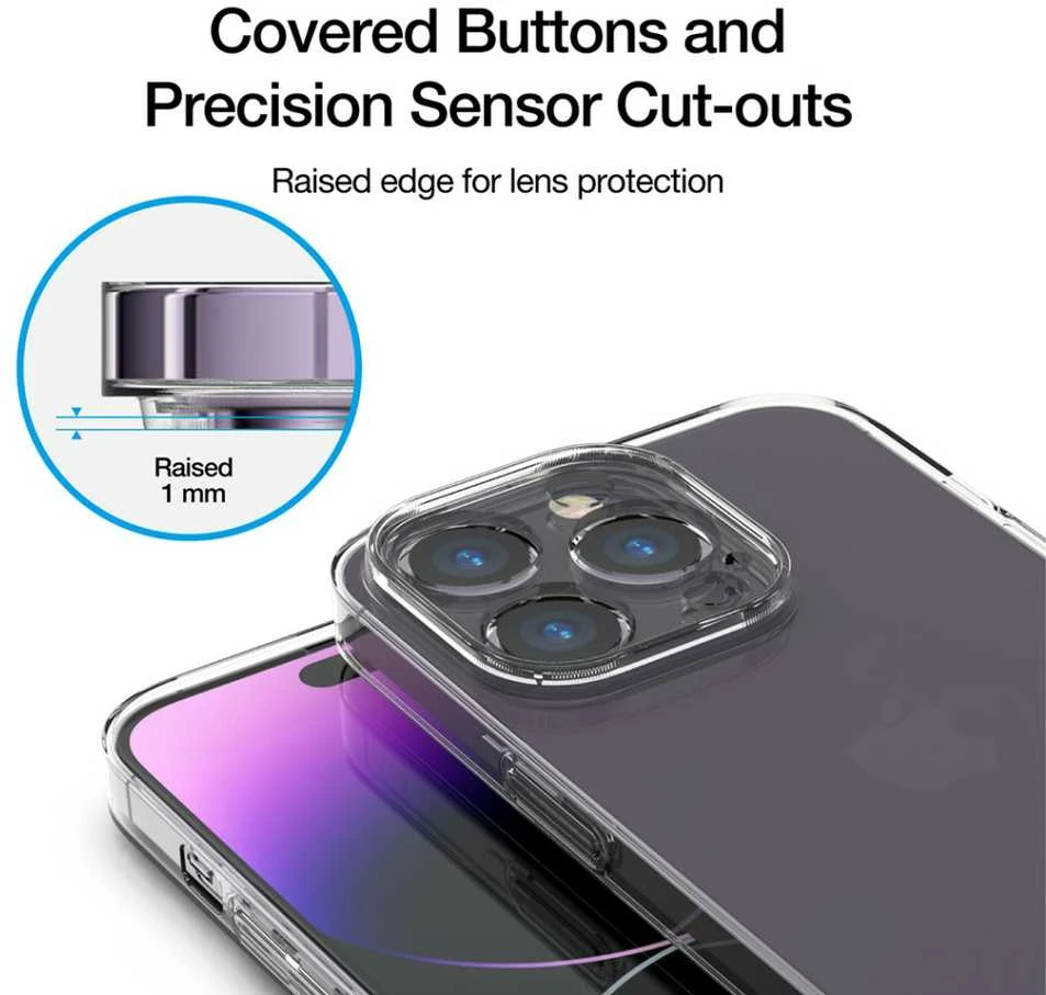 Dėklas „Just Mobile TENC Slim“, skirtas „iPhone 14 Pro Max“ – skaidrus