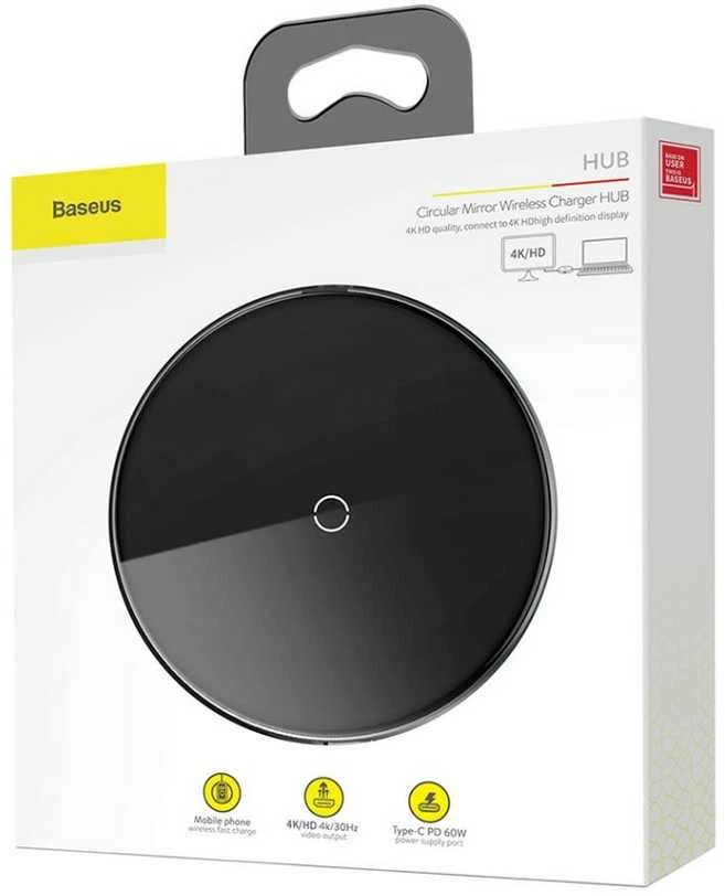 Charger induction for smartphone Baseus WXJMY-A0G (USB 2.0, USB 3.0, USB typ C, juodos spalvos)