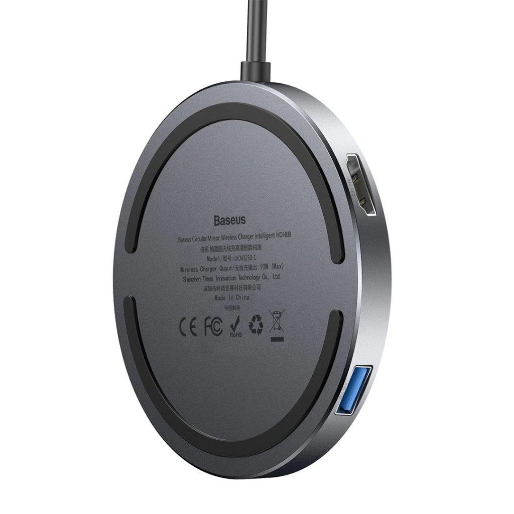 Charger induction for smartphone Baseus WXJMY-A0G (USB 2.0, USB 3.0, USB typ C, juodos spalvos)