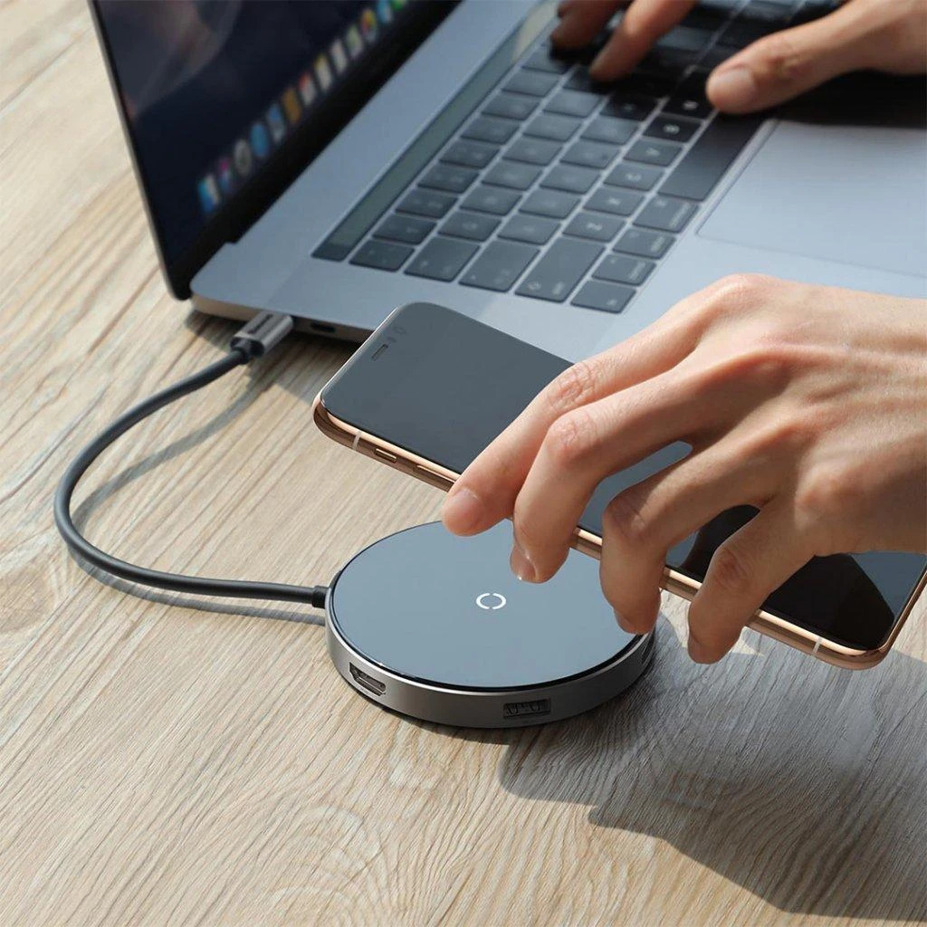 Charger induction for smartphone Baseus WXJMY-A0G (USB 2.0, USB 3.0, USB typ C, juodos spalvos)