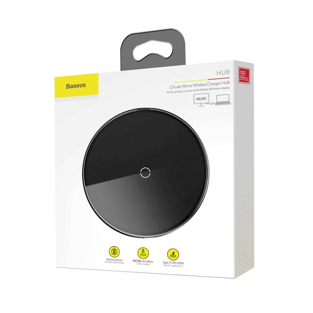 Charger induction for smartphone Baseus WXJMY-A0G (USB 2.0, USB 3.0, USB typ C, juodos spalvos)