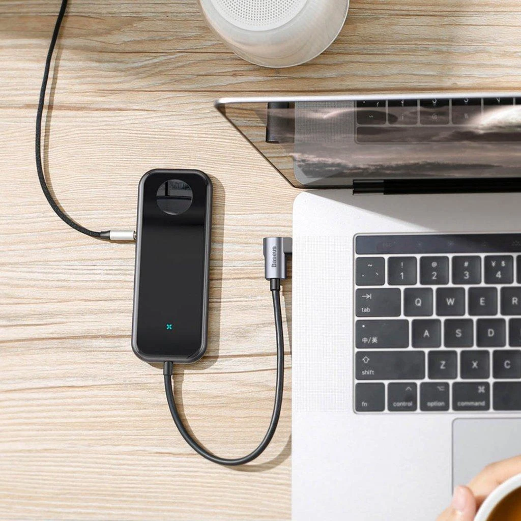 Hub Baseus CAHUB-AZ0G (Lack, 2x USB 3.0, juodos spalvos)