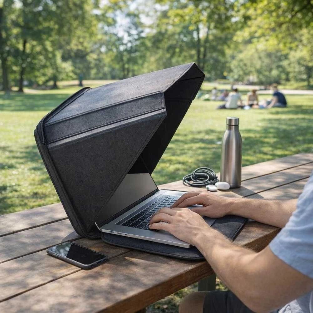 Baseus Philbert Sunshade and Privacy Hood Nešiojamas kompiuteris Case for 15-16" - Juodas