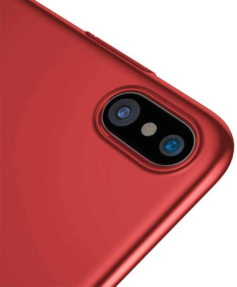 Baseus Dėklas iPhone X Baseus Thin Case itin plonas raudonas dangtelis
