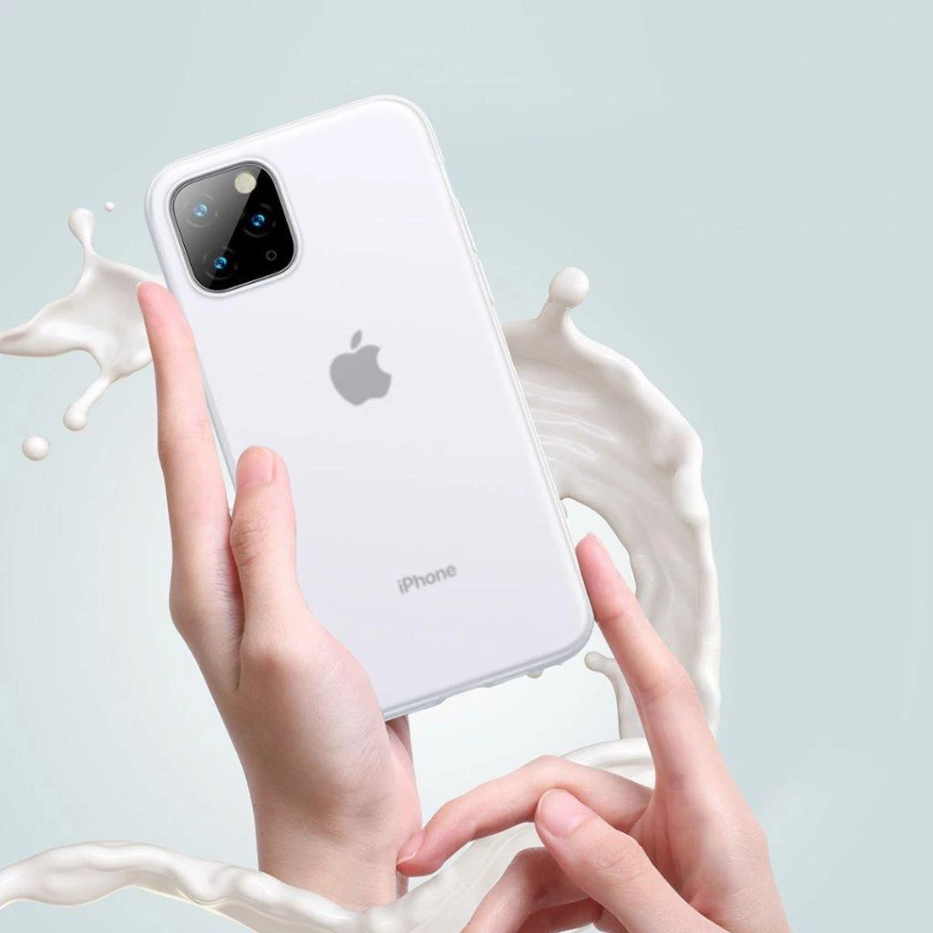Baseus iPhone 11 Pro Max dėklas Jelly Liquid Silica Gel apsauginis skaidrus juodas