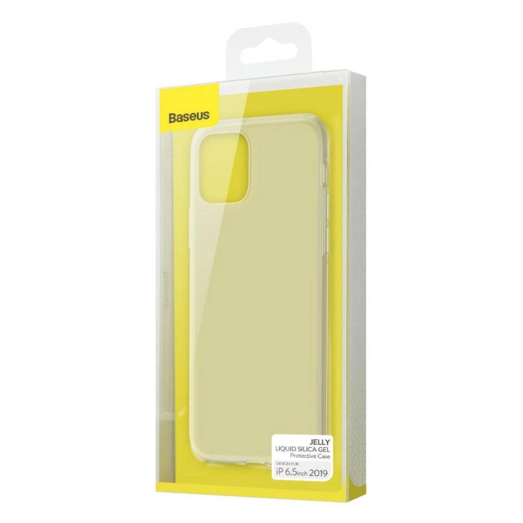 Baseus iPhone 11 Pro Max dėklas Jelly Liquid Silica Gel apsauginis skaidrus juodas