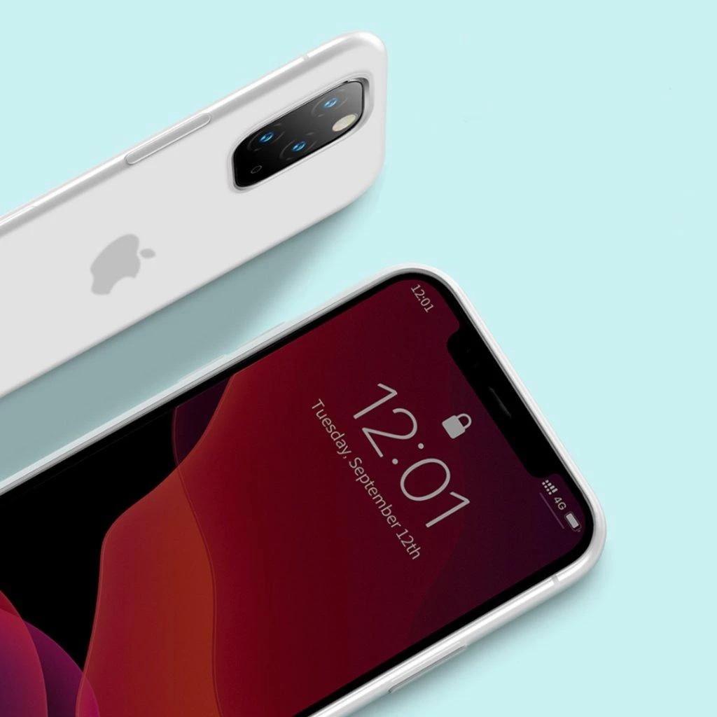 Baseus iPhone 11 Pro Max dėklas Jelly Liquid Silica Gel apsauginis skaidrus juodas