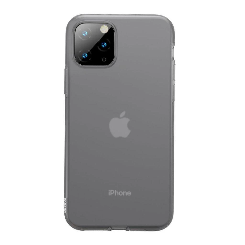 Baseus iPhone 11 Pro Max dėklas Jelly Liquid Silica Gel apsauginis skaidrus juodas