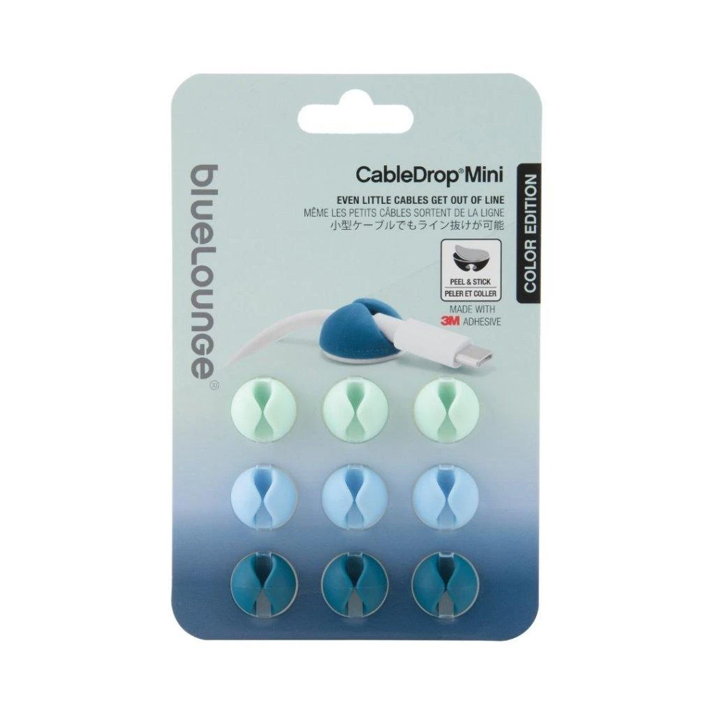 „Bluelounge CableDrop Mini“ 9 vnt. pakuotė – ombre mėlyna