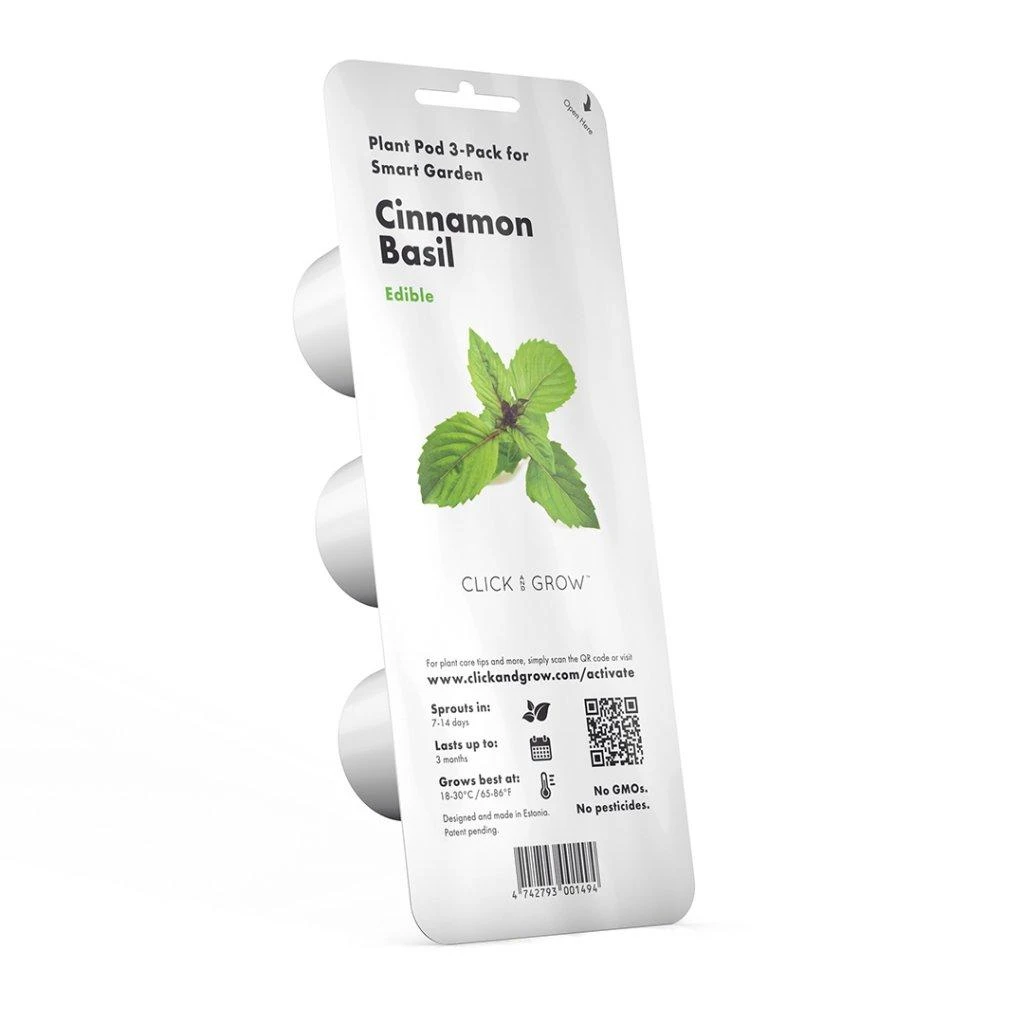 Click and Grow 3 vnt. papildymas - bazilikų sėklos (Cinnamon Basil)