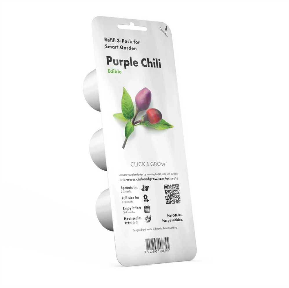 Click & Grow sėklos išmaniajam vazonui - Violetiniai čili pipirai (SGR46X3) 3vnt.